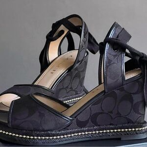 Coach Black Wedge heels vintage limited edition